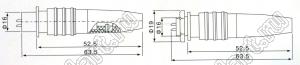 GX16-02PW/YC разъем промышленный металлический (комплект: вилка на прибор+розетка на кабель); 2-конт.; Iконт.=7А; никелирование