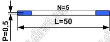 BLFPC P0,5 5PIN 50mm шлейф плоский сверхтонкий FFC/FPC; 5; длина 50мм; контакты на одной поверхности