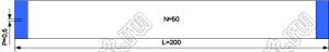 BLFPC P0,5 50PIN 200mm шлейф плоский сверхтонкий FFC/FPC; 50; длина 200мм; контакты на одной поверхности