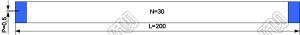 BLFPC P0,5 30PIN 200mm шлейф плоский сверхтонкий FFC/FPC; 30; длина 200мм; контакты на одной поверхности