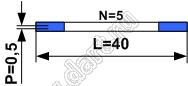 BLFPC P0,5 5PIN 40mm шлейф плоский сверхтонкий FFC/FPC; 5; длина 40мм; контакты на одной поверхности