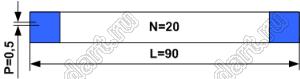 BLFPC P0,5 20PIN 90mm шлейф плоский сверхтонкий FFC/FPC; 20; длина 90мм; контакты на одной поверхности