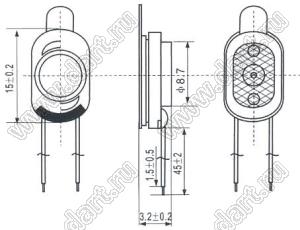 HD-1510 динамик миниатюрный; P=0,5Вт