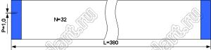 BLFPC P1,0 32PIN 380mm шлейф плоский, шаг 1,0мм 32 жилы длина 380мм, контакты на одной поверхности