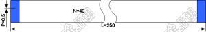 BLFPC P0,5 40PIN 250mm шлейф плоский сверхтонкий FFC/FPC; 40; длина 250мм; контакты на одной поверхности