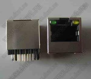 5211-88-101-401-H-L-SOCKET гнездо модульное, 8P8C с индикацией