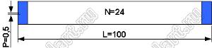 BLFPC P0,5 24PIN 100mm шлейф плоский сверхтонкий FFC/FPC; 24; длина 100мм; контакты на одной поверхности