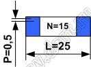 BLFPC P0,5 15PIN 25mm шлейф плоский сверхтонкий FFC/FPC; 15; длина 25мм; контакты на одной поверхности