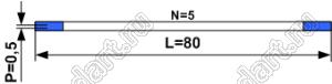 BLFPC P0,5 5PIN 80mm шлейф плоский сверхтонкий FFC/FPC; 5; длина 80мм; контакты на одной поверхности