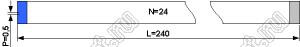BLFPC P0,5 24PIN 240mm REV шлейф плоский сверхтонкий FFC/FPC; 24; длина 240мм; контакты на разных поверхностях