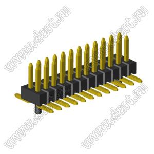 2199SB-30G-SMPG-2020 вилка двухрядная прямая SMD, шаг 1,27x1,27мм, 2x15конт. с направляющими в плату