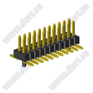 2199SB-22G-SMPG-2020 вилка двухрядная прямая SMD, шаг 1,27x1,27мм, 2x11конт. с направляющими в плату
