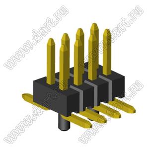 2199SB-08G-SMPG-2020 вилка двухрядная прямая SMD, шаг 1,27x1,27мм, 2x4конт. с направляющими в плату