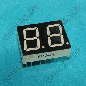 BJ5265AH индикатор светодиодный; 0.56"; 2-разр.; 7-сегм.; красный; общий катод