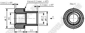 BONR-М2D5H1,8Z-010 втулка резьбовая развальцовочная (бонка) М2; H=1,8мм; сталь оцинкованная