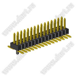 2199SB-36G-SMPG-2020 вилка двухрядная прямая SMD, шаг 1,27x1,27мм, 2x18конт. с направляющими в плату