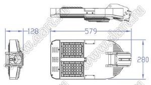 BL-SL027056-PW светильник уличный светодиодный; P=60Вт; нейтральный; 4000-6000К; >100лм/Вт; Φν=>6000лм; LED=56LED; Ra=>75; >30000час; IP65