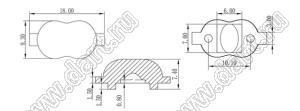 BLHL-LD60 рассеиватель для светодиодных ламп; L18,00 x W9,30 x H7,40мм; Q=60 x 120°; поликарбонат