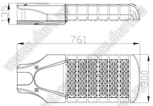 BL-SL050180-WW светильник уличный светодиодный; P=180Вт; теплый; 2600-3700К; >85лм/Вт; Φν=>17100лм; LED=84LED; Ra=>80; >50000час; IP66