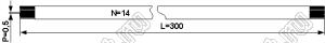 BLFPC P0,5 14PIN 300mm CUT шлейф плоский сверхтонкий FFC/FPC; 14; длина 300мм; контакты на разных поверхностях