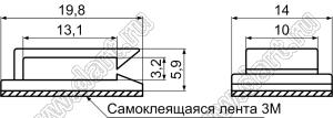 MWS-30(3M) зажим проводов на самоклеящейся площадке; 19,8x14,0мм; нейлон-66 (UL); натуральный