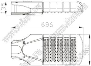 BL-SL047150-PW светильник уличный светодиодный; P=150Вт; нейтральный; 3700-5000К; >95лм/Вт; Φν=>12750лм; LED=70LED; Ra=>70; >50000час; IP66