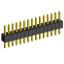 2199SA-15G-301523 (PLL1.27-15) вилка штыревая открытая прямая однорядная на плату для монтажа в отверстия, шаг 1,27мм, 1x15 конт.
