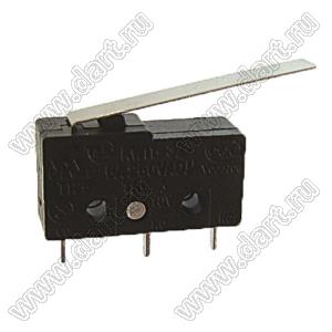 KW11-3Z-51DB5B (JL024-26, SM5-03P, 71024-23, FP-MX-13-D1) микропереключатель концевой в плату с рычагом 25мм; I max=5А