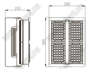 BL-TS010112-WW прожектор туннельный; P=130Вт; теплый; 4000-6000К; >90лм/Вт; Φν=>11700лм; LED=112LED; Ra=>80; >30000час;