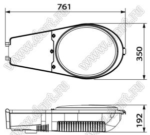 BL-7636-120 светильник магистральный; P=120Вт; нейтральный; 4000...4500К; 80-100лм/Вт; Φν=12000лм; LED=1LED; Ra=>70; >50000час; IP65