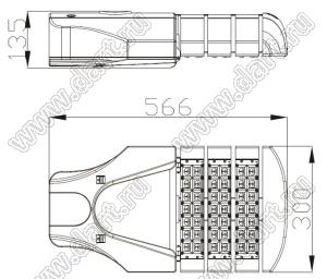 BL-SL041090-WW светильник уличный светодиодный; P=90Вт; теплый; 2600-3700К; >85лм/Вт; Φν=>8550лм; LED=42LED; Ra=>80; >50000час; IP66