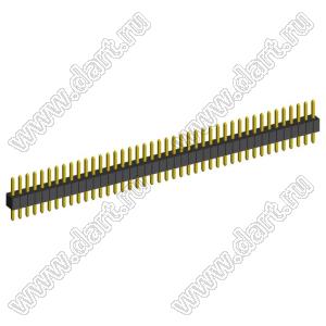 2199SA-42G-301523 (PLL1.27-42) вилка штыревая открытая прямая однорядная на плату для монтажа в отверстия, шаг 1,27мм, 1x42 конт.