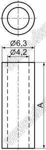 4-9 стойка цилиндрическая гладкая; нейлон-66 (UL); натуральный; A=9,0мм