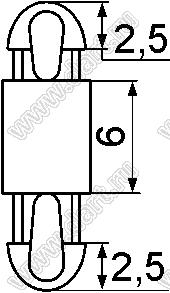 MAFA-6 фиксатор платы с двумя защелками; dп=3,5мм; s=1,6мм; d отв.=3,5мм; t=2,5мм; нейлон-66 (UL); натуральный