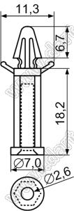 MCBS-18 фиксатор платы с защелкой в плату; нейлон-66 (UL); натуральный