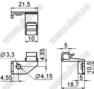 MISA-4 фиксатор кабеля с винтовым креплением М3; нейлон-66 (UL); черный