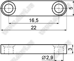 CLT-10V0 фиксатор кабеля с винтовым креплением 2xМ2,5; нейлон-66 (UL); натуральный