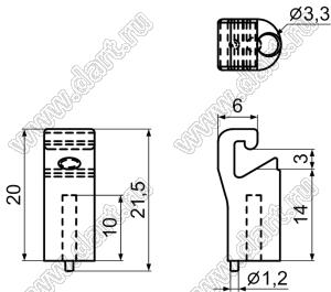 KESS-19 фиксатор платы краевой; нейлон-66; натуральный