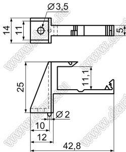 CHW-1T фиксатор проводов с крепление винтом М3; нейлон-66 (UL); натуральный