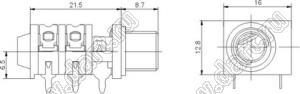 SJ-6347 стерео гнездо 6,35 мм на плату