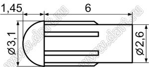 LEM-67 cветовод; A=6,0мм; B=2,6мм; поликарбонат (UL); прозрачный