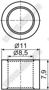 8.5-8 стойка трубчатая гладкая; A=7,9мм; B=8,5мм; C=11,0мм; нейлон-66 (UL); натуральный