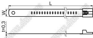 STL-490S стяжка кабельная с винтовым креплением; L=490мм; сталь SUS316