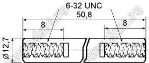 HPP632-51 cтойка круглая с внутренними резьбами 6-32 UNC; нейлон-66 (UL); натуральный