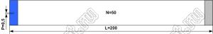 BLFPC P0,5 50PIN 200mm REV шлейф плоский сверхтонкий FFC/FPC; 50; длина 200мм; контакты на разных поверхностях