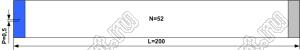 BLFPC P0,5 52PIN 200mm REV шлейф плоский сверхтонкий FFC/FPC; 52; длина 200мм; контакты на разных поверхностях