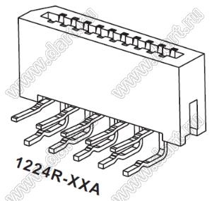 1224R-11A разъем угловой FPC, шаг 1,0 мм, стандартное располож. 11 конт.