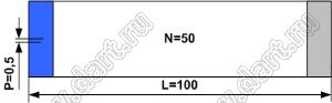 BLFPC P0,5 50PIN 100mm REV шлейф плоский сверхтонкий FFC/FPC; 50; длина 100мм; контакты на разных поверхностях