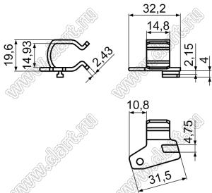 CCMJ-1 фиксатор проводов на защелке; нейлон-66 (UL); черный