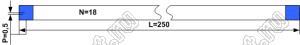 BLFPC P0,5 18PIN 250mm шлейф плоский сверхтонкий FFC/FPC; 18; длина 250мм; контакты на одной поверхности